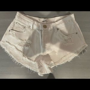 White Jean Shorts (Size 27, Superdown from Revolve)